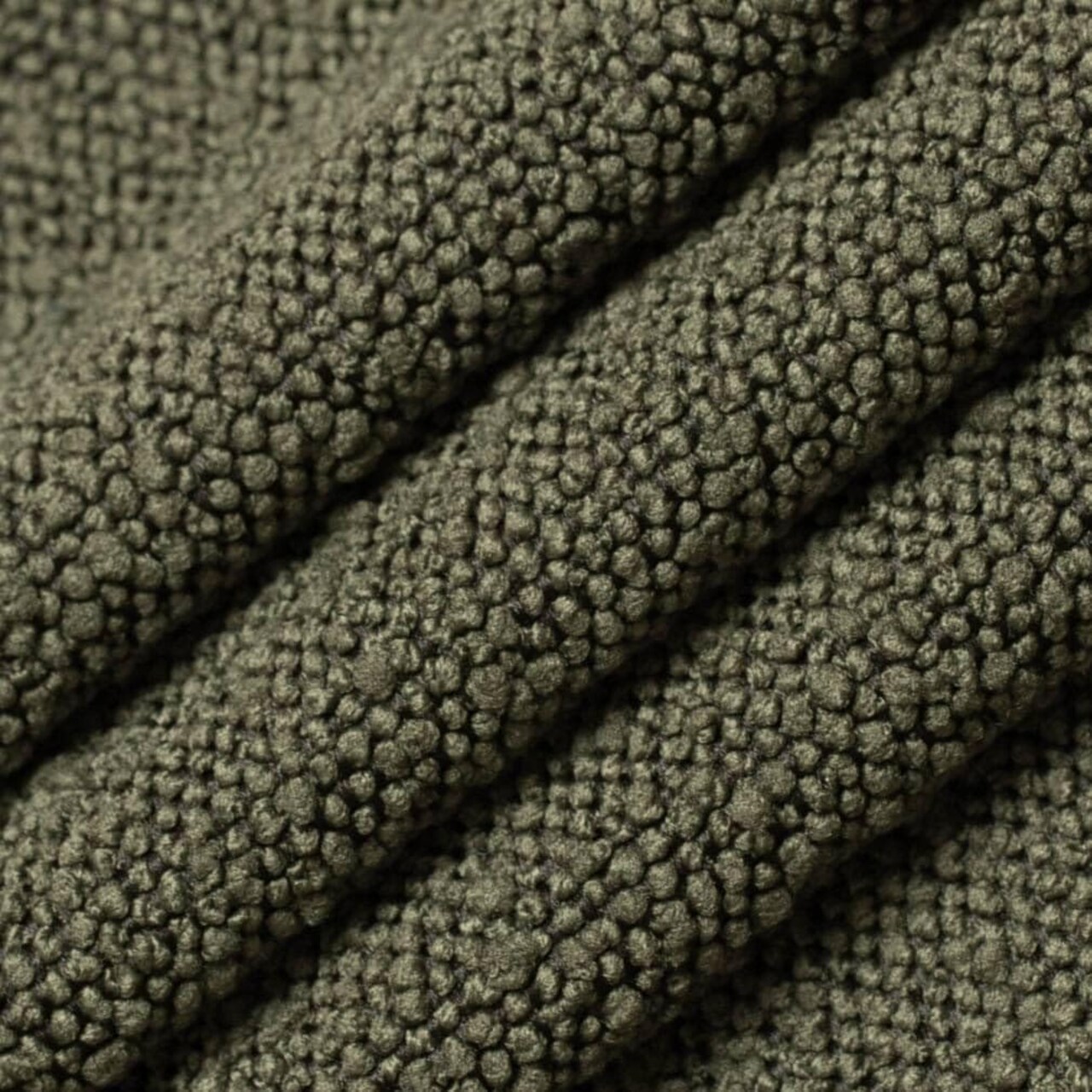 Green Boucle Textured Upholstery Fabric by The Yard - SKU: Kenley Olive